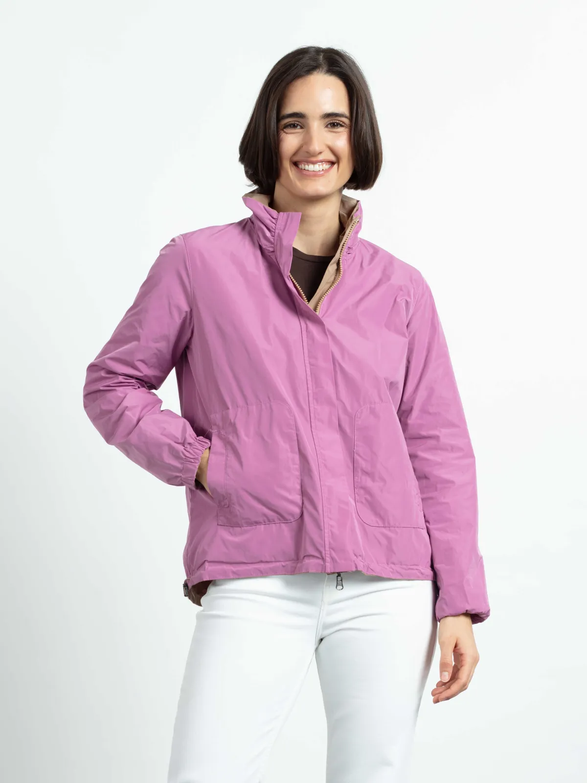 Wendejacke mit Raffkragen Shape-Memory