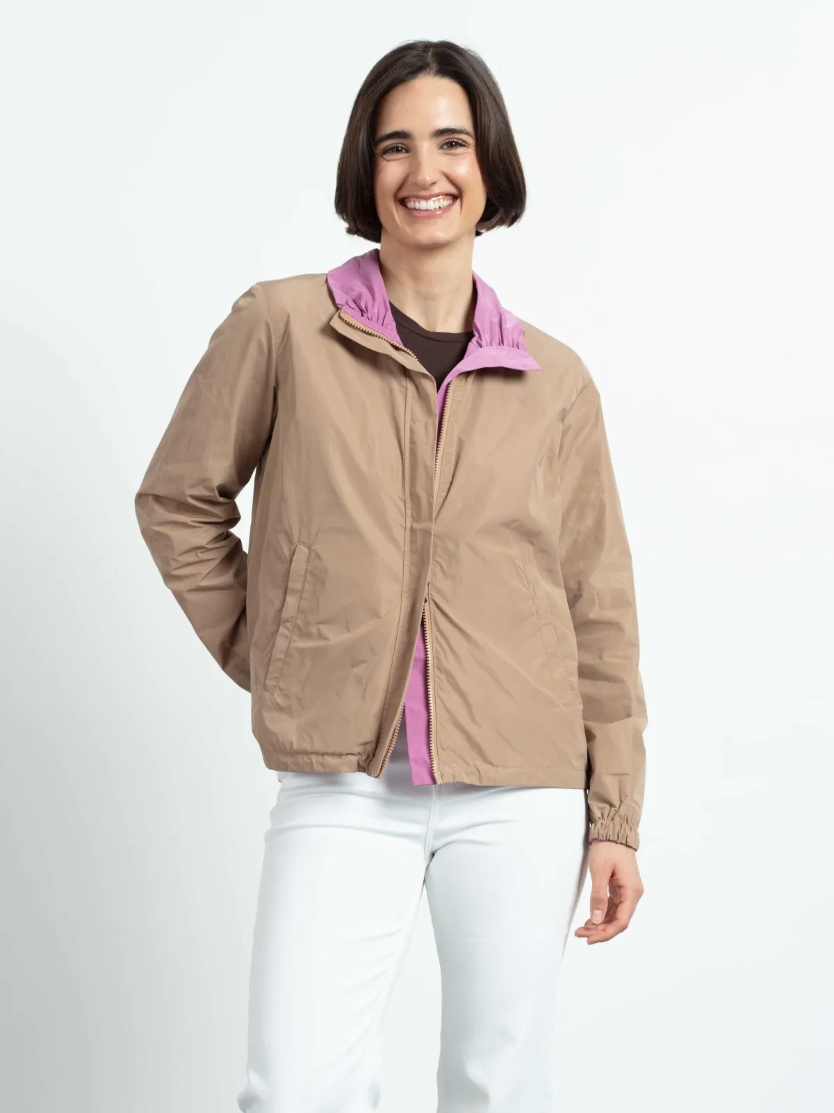 Wendejacke mit Raffkragen Shape-Memory