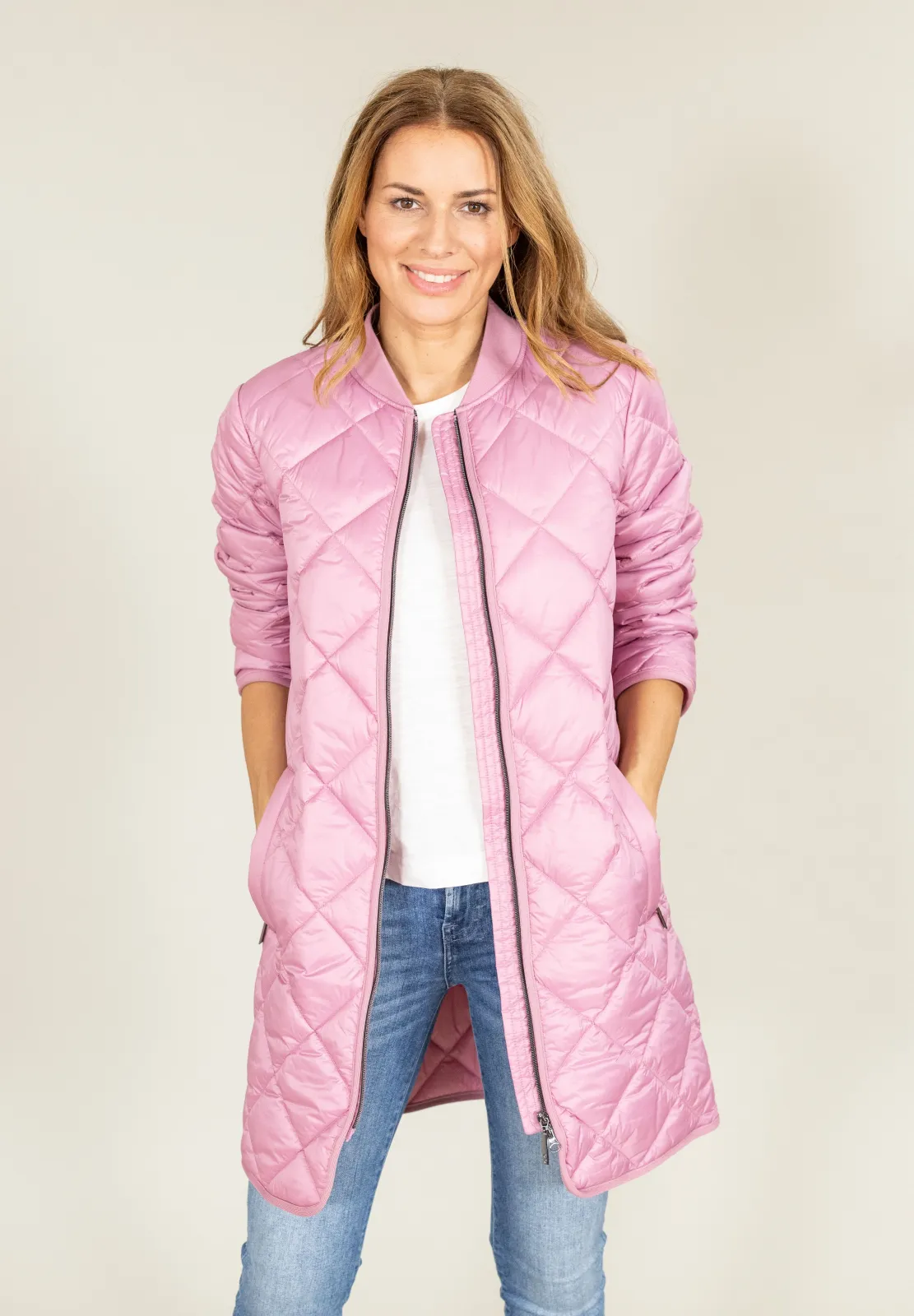 Longbomber mit Strickkragen Easy Soft Recycled