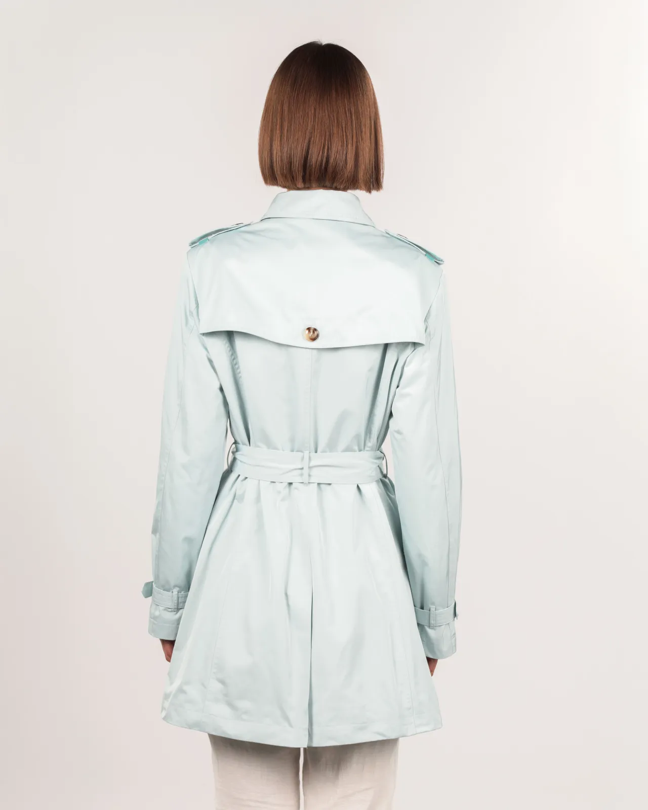 Trenchcoat einreihig Memory - Blauer Damen Trenchcoat