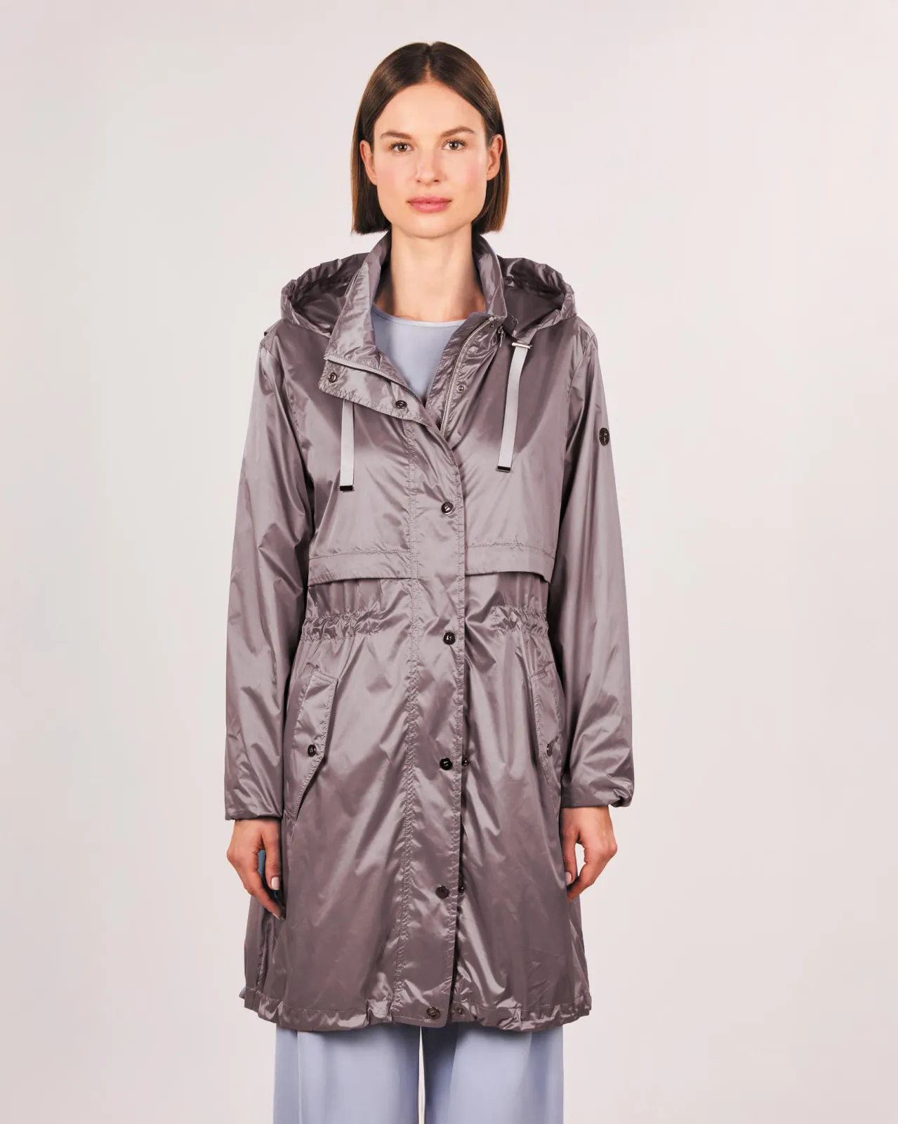 Longparka Satin light - Glänzender Parka für Damen