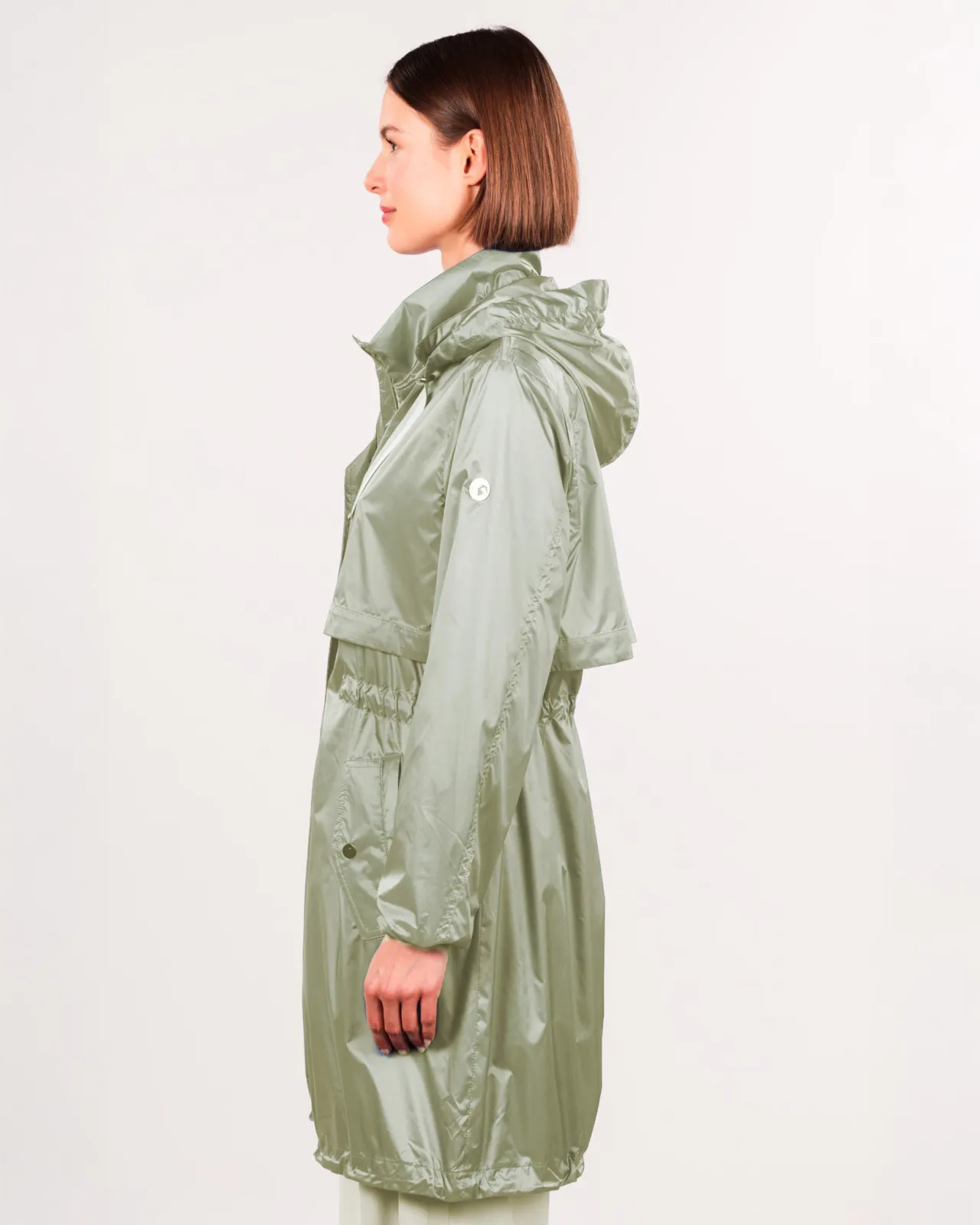 Longparka Satin light - Grüner Damenparka mit shiny Finish