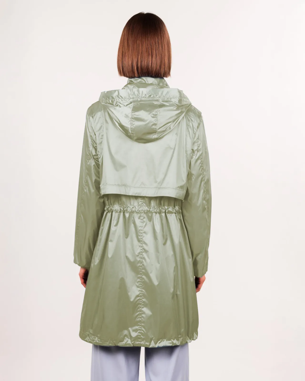 Longparka Satin light - Grüner Damenparka mit shiny Finish