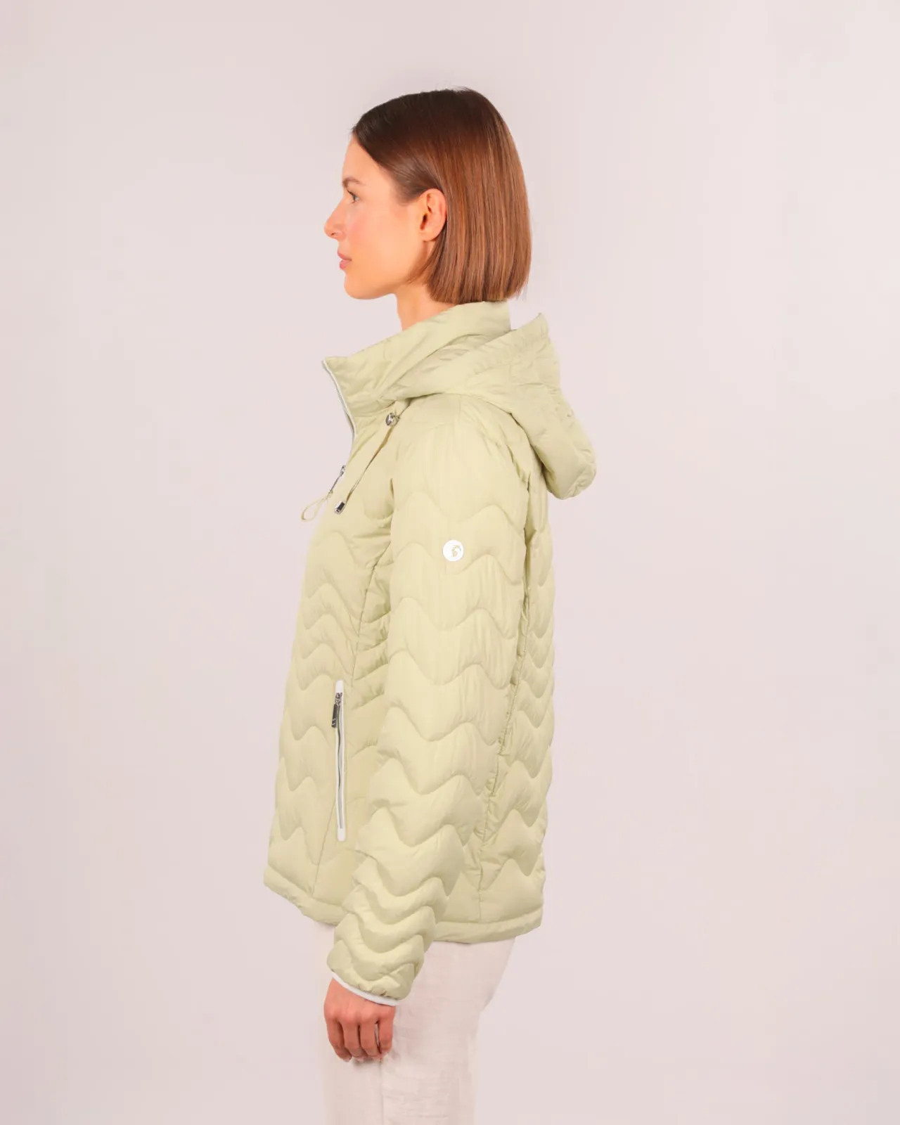 Grüne Steppjacke Wellenstepp Silk-Touch - Damenjacke in Grün