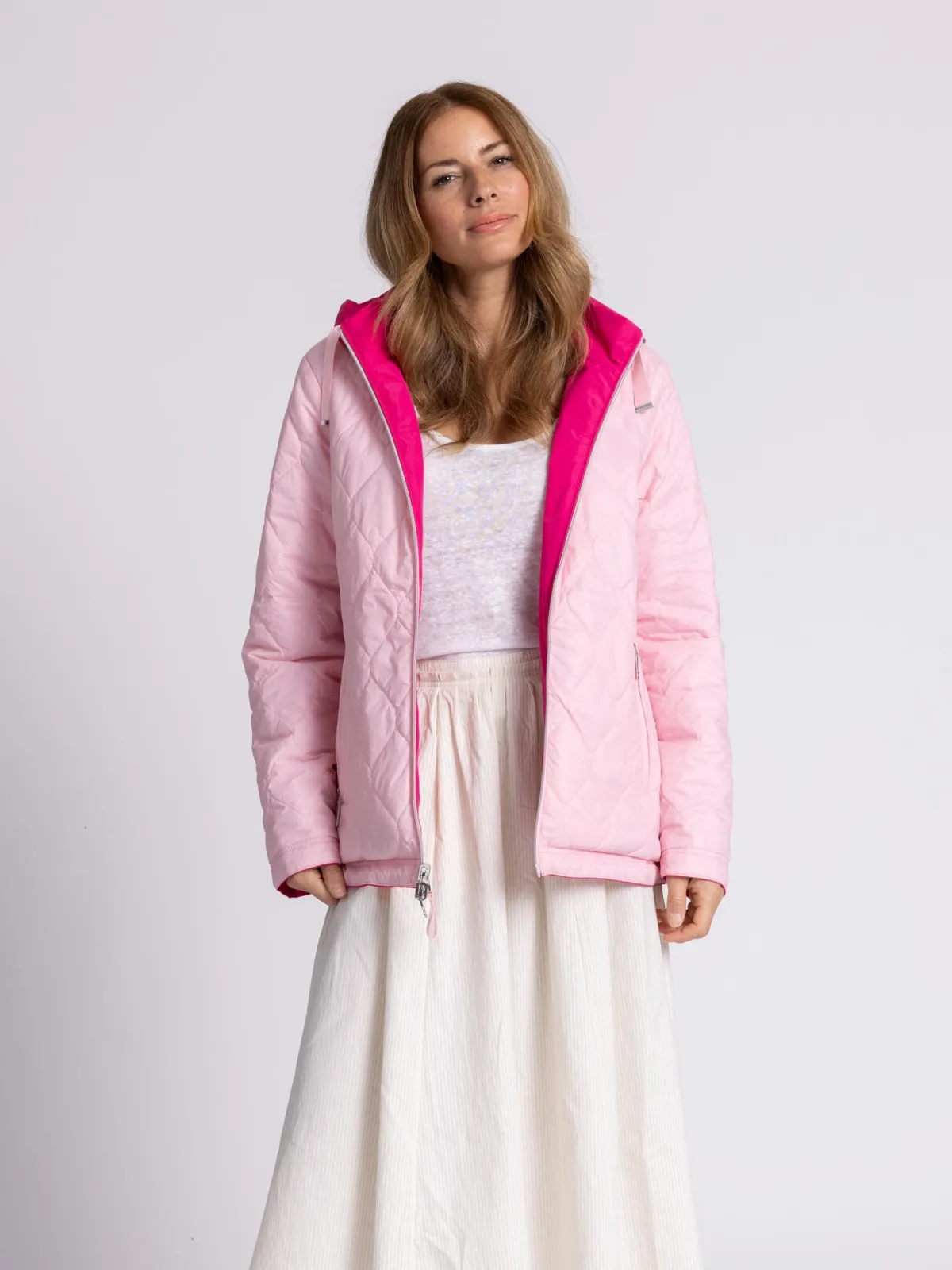 Wende-Jacke Kapuze abnehmbar Soft-Peach NOS-Farben:190+652