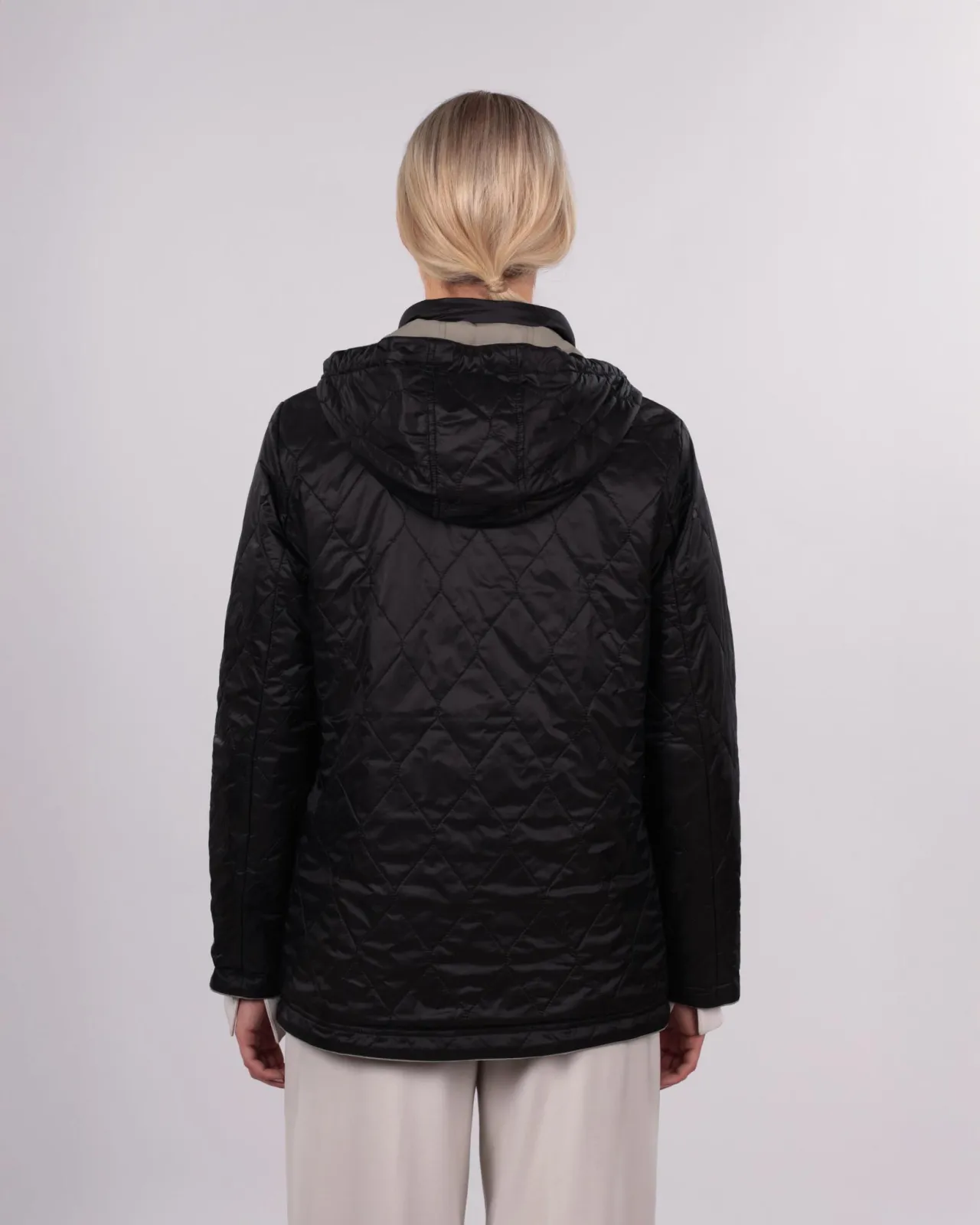 Wendejacke Kapuze abnehmbar Soft-Peach - Reversible Jacke für Damen in Grün