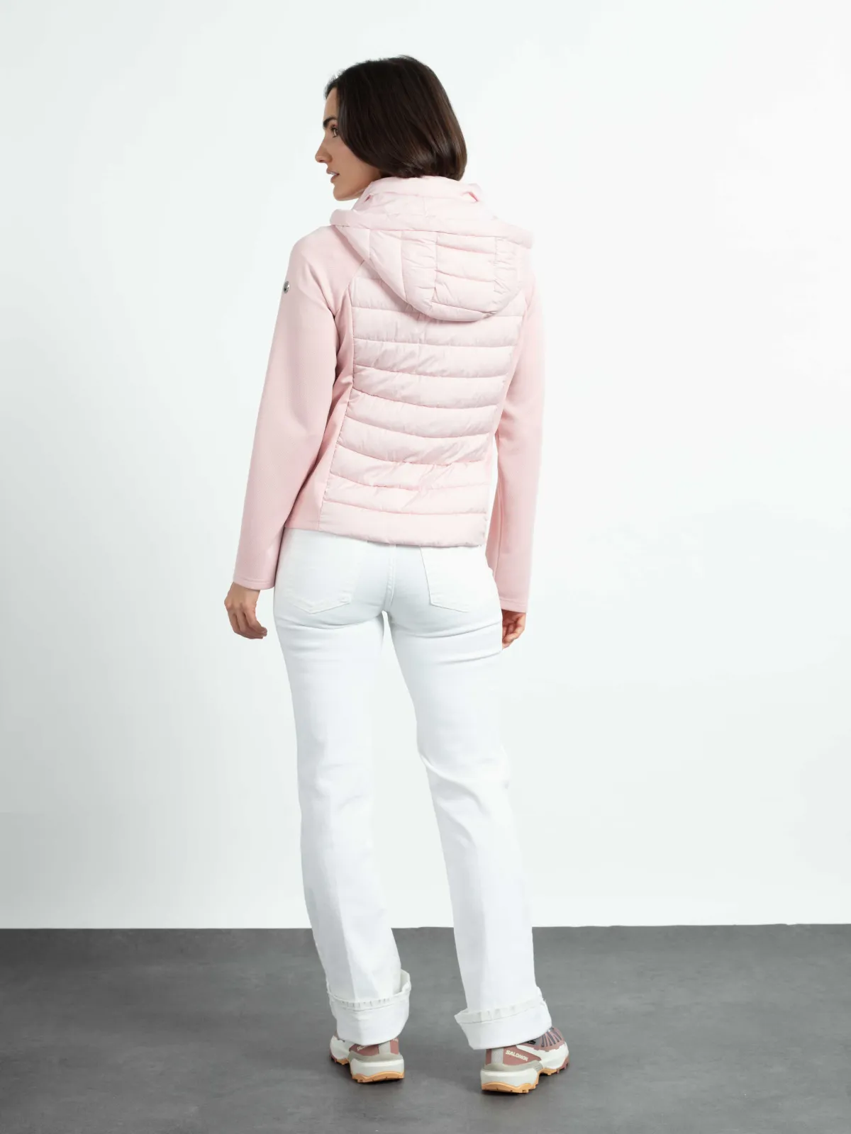 WEGA Green Goose Steppjacke mit Kapuze High Fila - Vegane Damen-Steppjacke in Magnolie