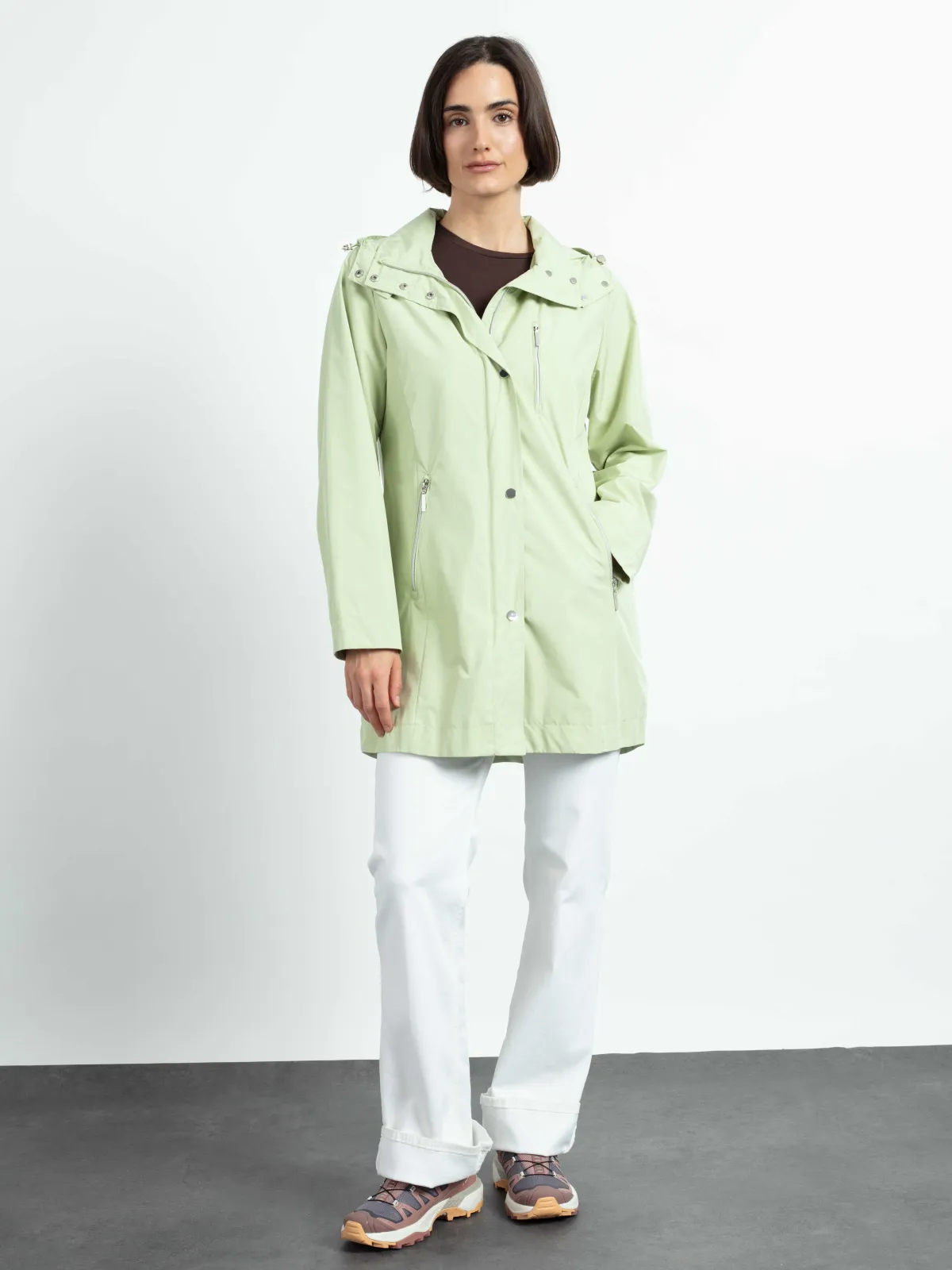 Mantel mit RT-Falte gezippt Function light