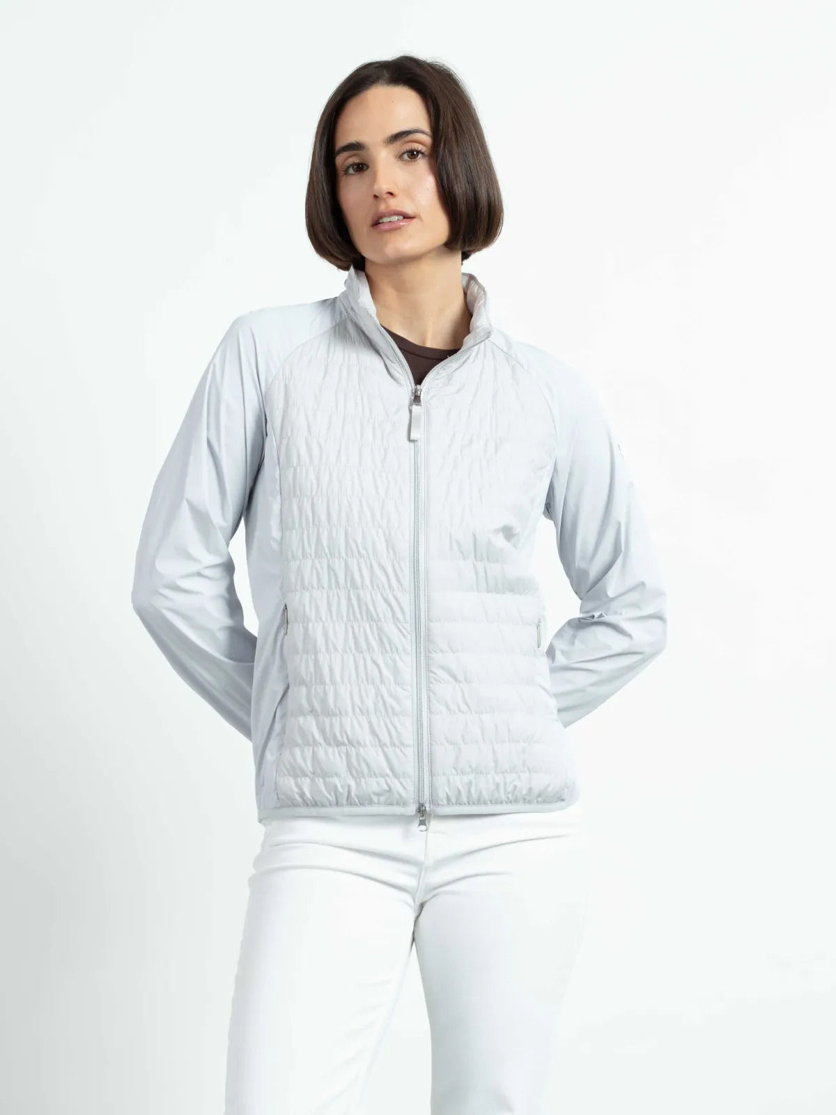 WEGA Green Goose Hybridjacke Death Valley Ultra UV light - Vegane Damenjacke mit UV-Schutz in Silber