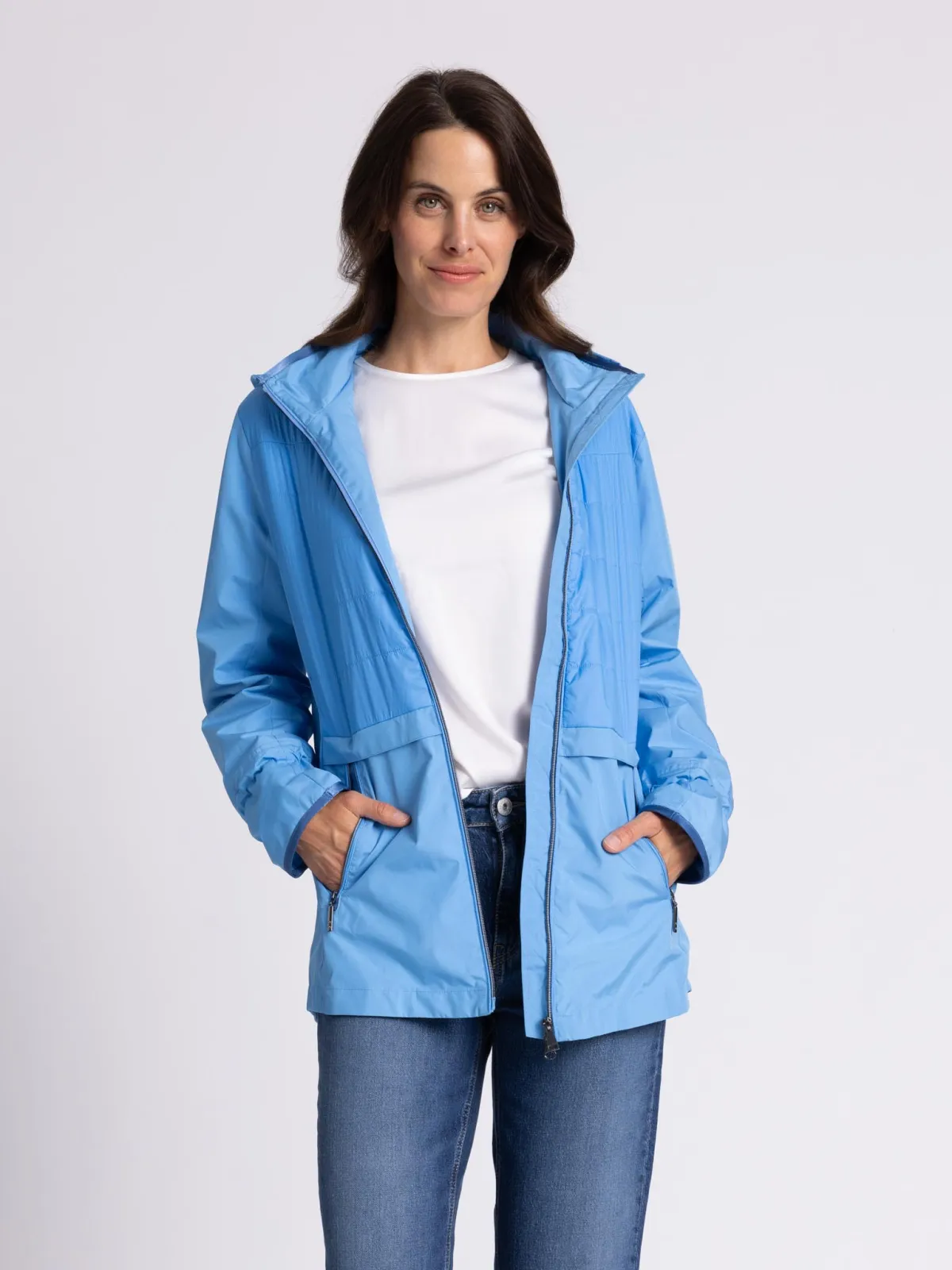 Hybridjacke mit Kapuze Function light