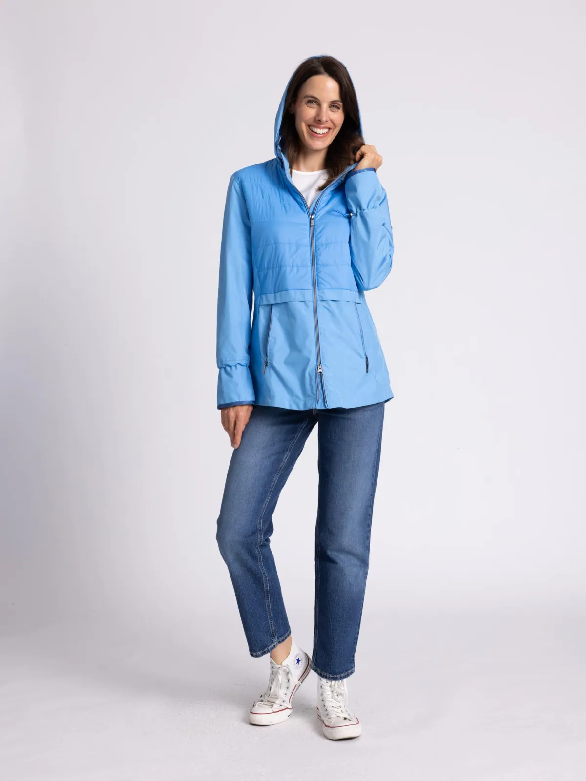 Hybridjacke mit Kapuze Function light