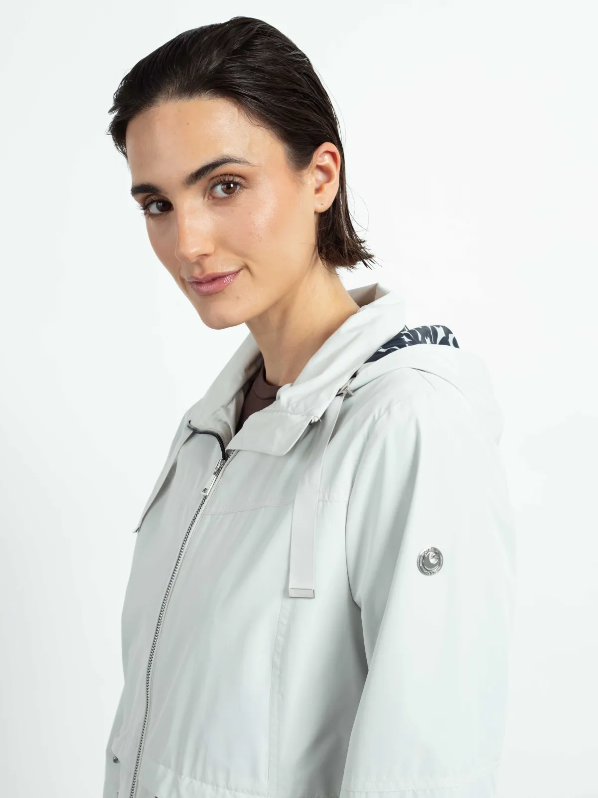 WEGA Green Goose Damenjacke mit RT-Taillenzug Soft-Peach - Recycelte Vegane Jacke in Dawn Grey