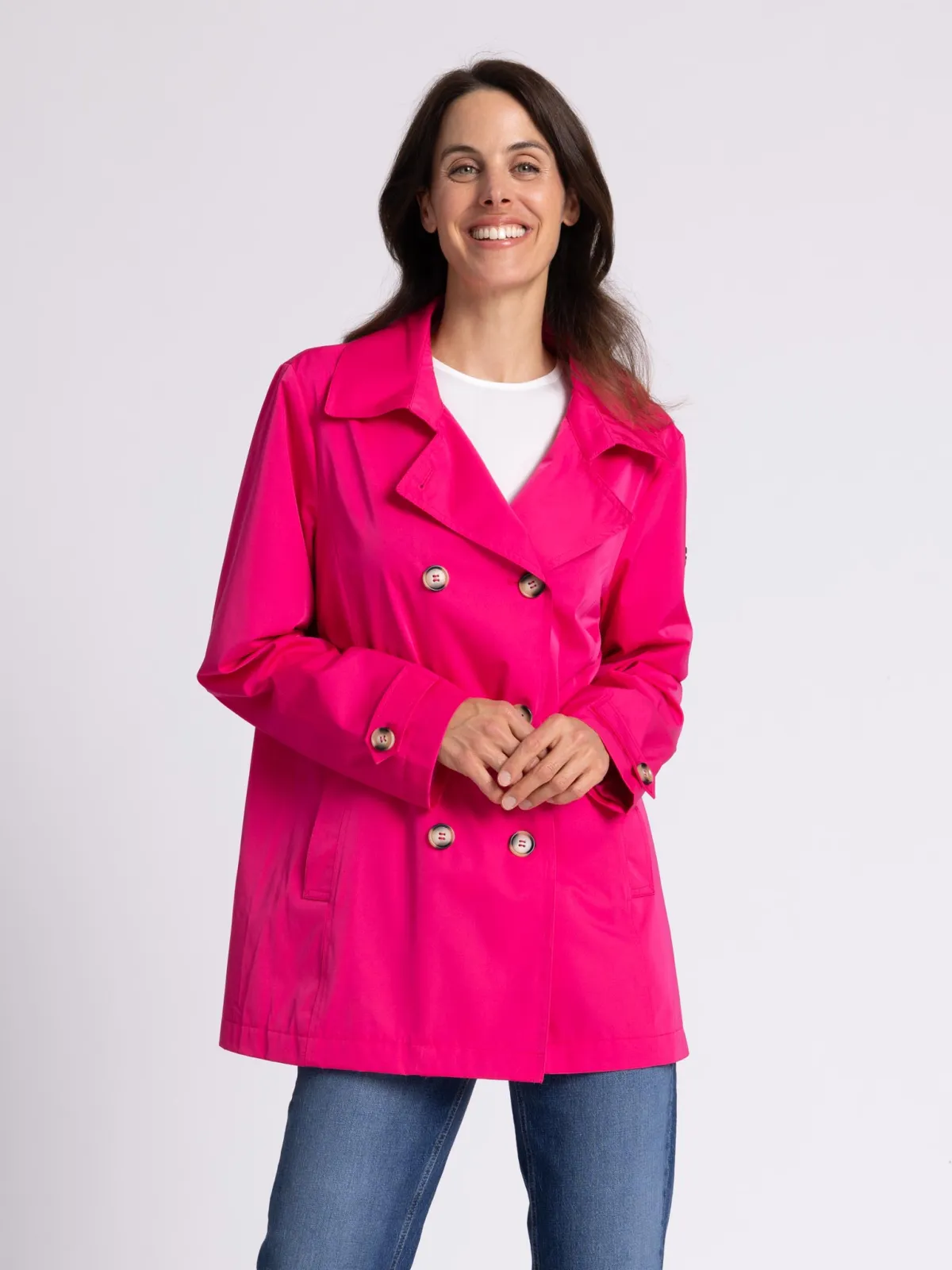 WEGA Green Goose Trenchjacke Functional Memory - Vegane Damen-Trenchjacke in Beetroot Purple