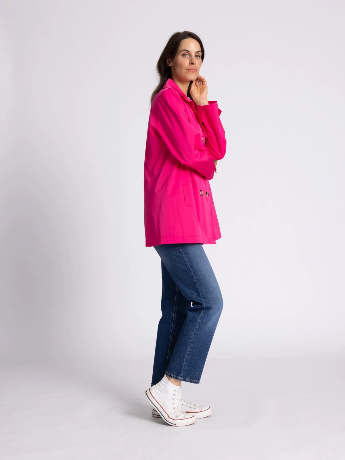 WEGA Green Goose Trenchjacke Functional Memory - Vegane Damen-Trenchjacke in Beetroot Purple