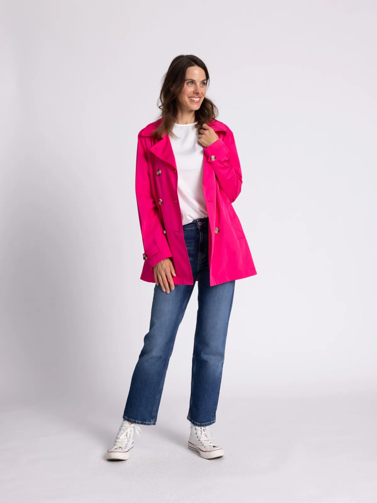 WEGA Green Goose Trenchjacke Functional Memory - Vegane Damen-Trenchjacke in Beetroot Purple
