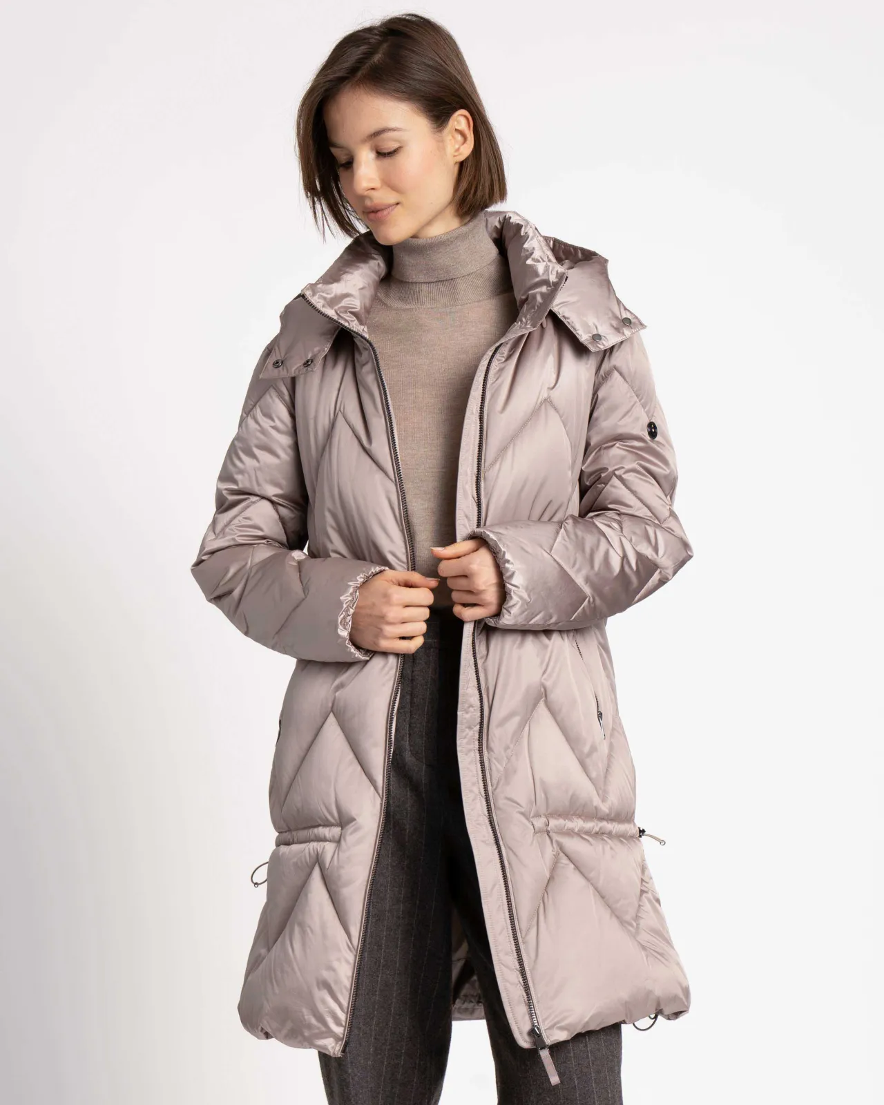 WEGA Green Goose Satin Steppmantel CYBELLE