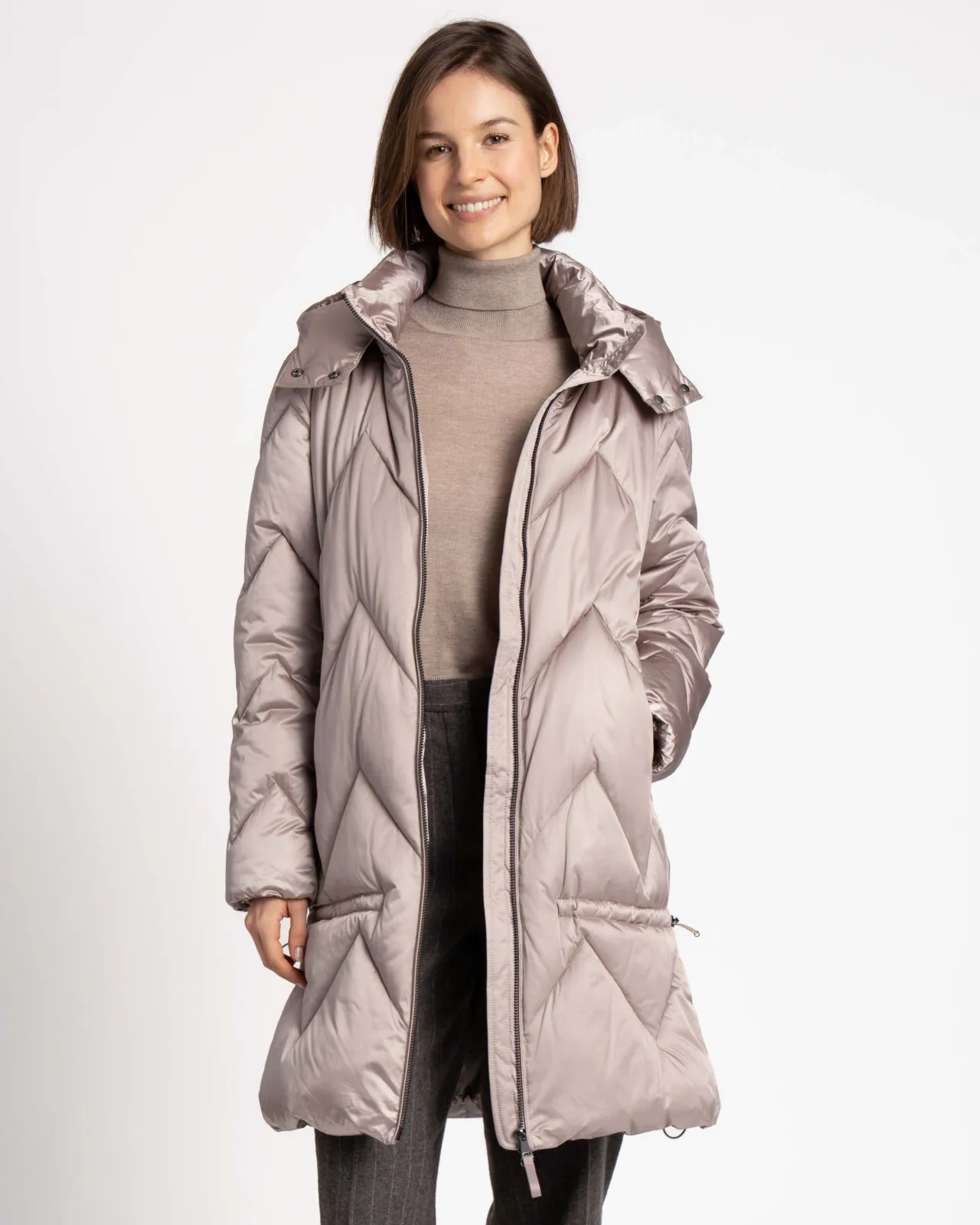 WEGA Green Goose Satin Steppmantel CYBELLE