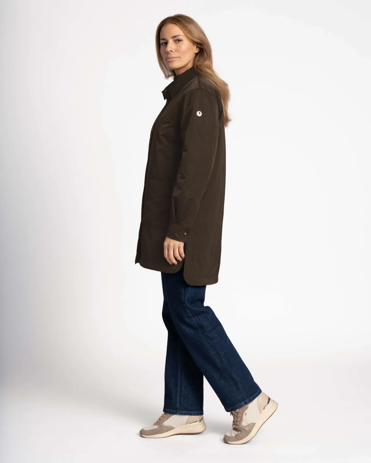 WEGA Green Goose Lange Hemdjacke für Damen in Braun