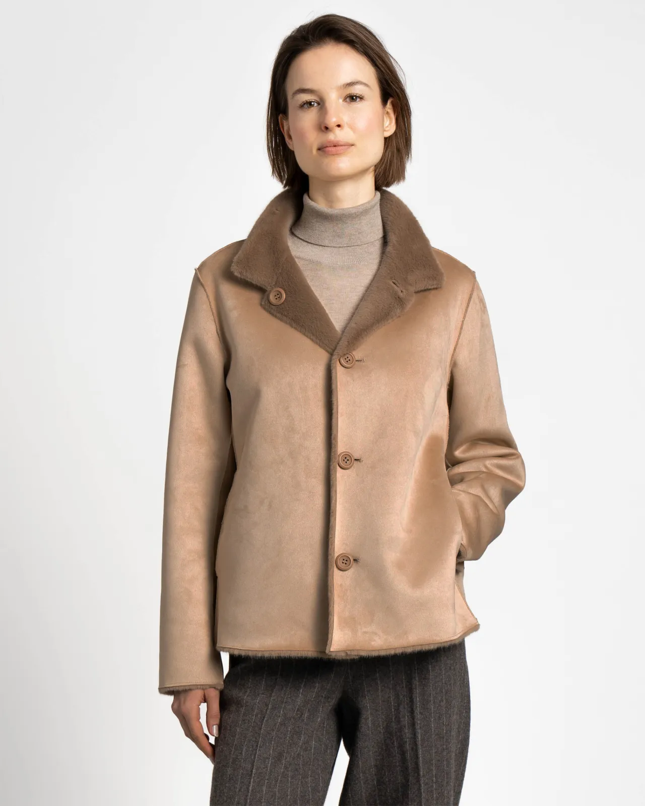 WEGA Green Goose Fakefur Wendeblazer SAPHIRELLE