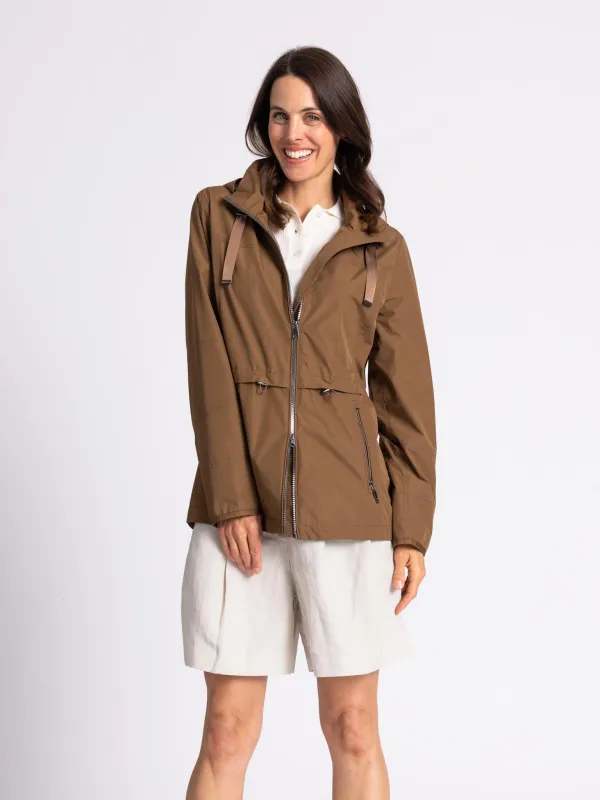 WEGA Green Goose Damenjacke mit RT-Taillenzug Soft-Peach - Recycelte Vegane Jacke in Sepia